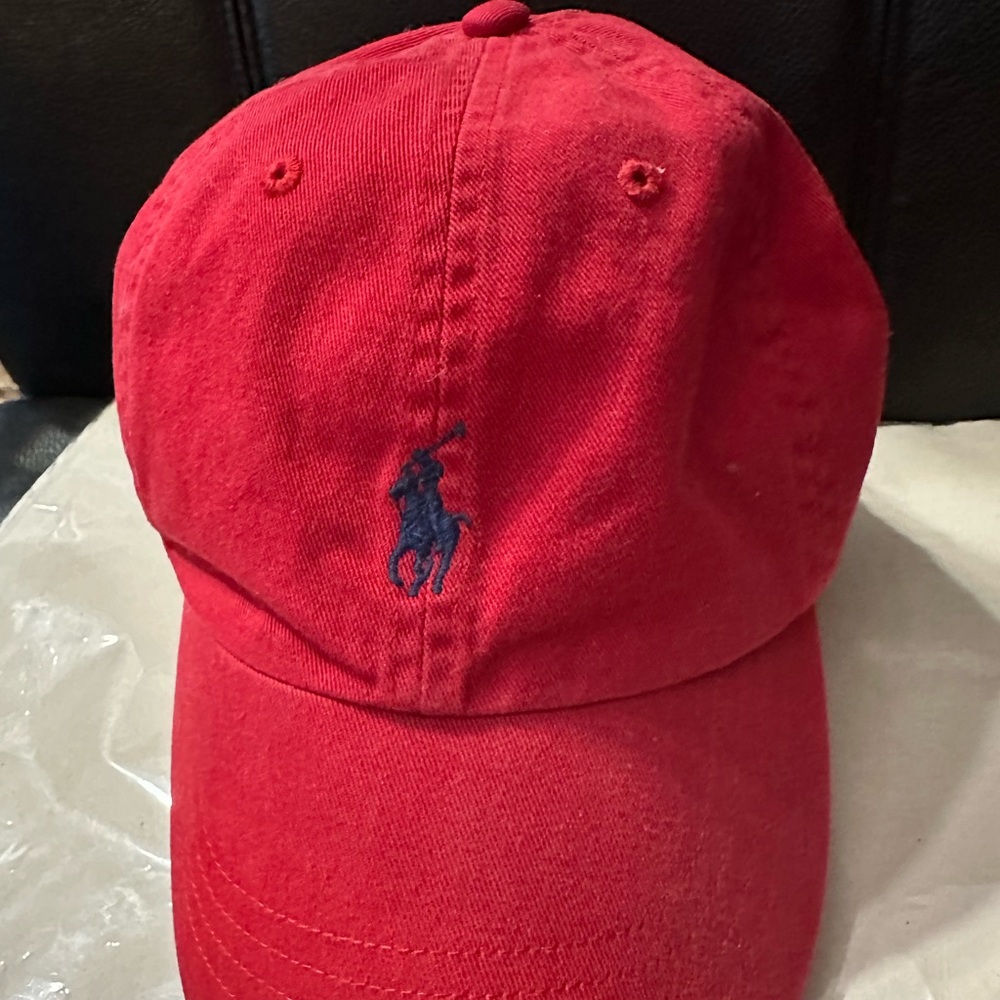 New but vintage red Ralph Polo ball cap